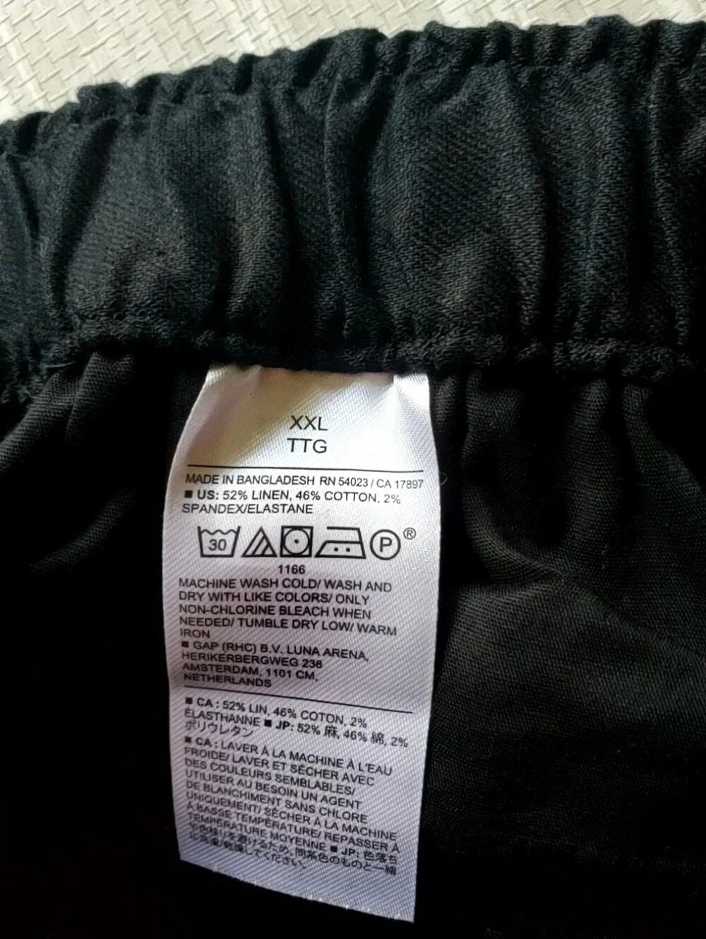 Banana Republic Hayden Wide Leg Linen Blend Pull On Pants Black XXL NWT $100